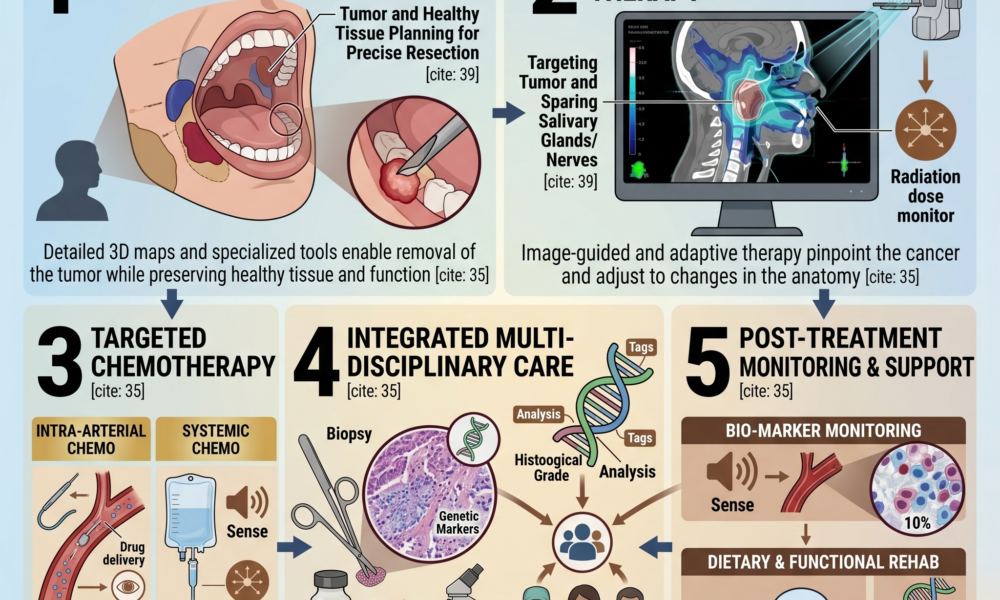 Oral cancer treatment options (surgery, radiation, chemo)